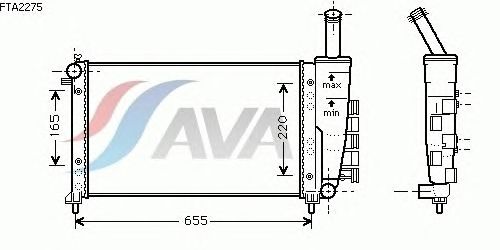 Радиатор, охлаждение двигателя AVA QUALITY COOLING FTA2275