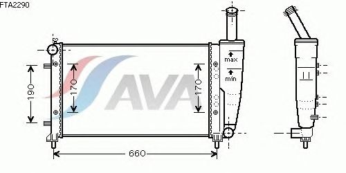 Радиатор, охлаждение двигателя AVA QUALITY COOLING FTA2290