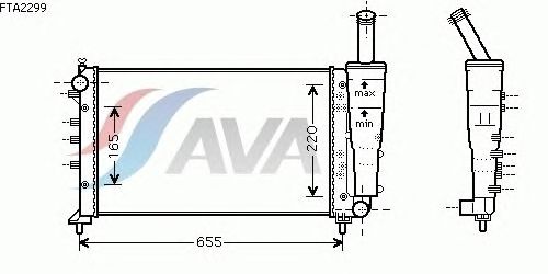 Радиатор, охлаждение двигателя AVA QUALITY COOLING FTA2299