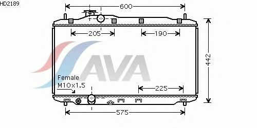 Радиатор, охлаждение двигателя AVA QUALITY COOLING HD2189