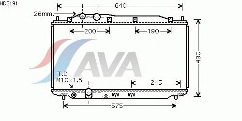 Радиатор, охлаждение двигателя AVA QUALITY COOLING HD2191
