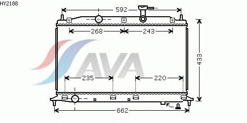 Радиатор, охлаждение двигателя AVA QUALITY COOLING HY2188