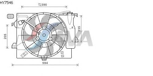 Вентилятор охлаждения AVA QUALITY COOLING HY7546
