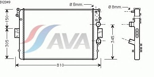 Радиатор, охлаждение двигателя AVA QUALITY COOLING IV2049