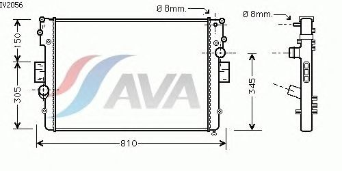 Радиатор, охлаждение двигателя AVA QUALITY COOLING IV2056