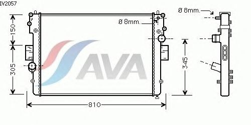 Радиатор, охлаждение двигателя AVA QUALITY COOLING IV2057