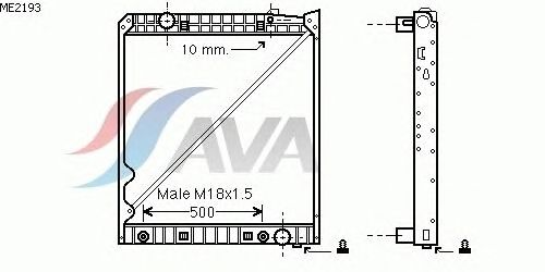 Радіатор, охолодження двигуна AVA QUALITY COOLING ME2193