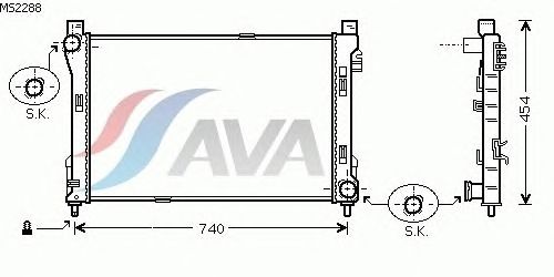 Радиатор, охлаждение двигателя AVA QUALITY COOLING MS2288