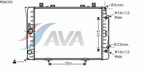 Радиатор, охлаждение двигателя AVA QUALITY COOLING MSA2151