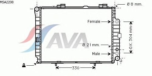 Радиатор, охлаждение двигателя AVA QUALITY COOLING MSA2208