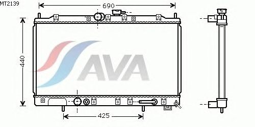 Радиатор, охлаждение двигателя AVA QUALITY COOLING MT2139