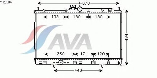 Радиатор, охлаждение двигателя AVA QUALITY COOLING MT2184