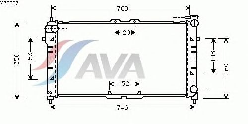 Радиатор, охлаждение двигателя AVA QUALITY COOLING MZ2027