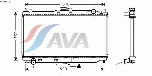 Радиатор, охлаждение двигателя AVA QUALITY COOLING MZ2138