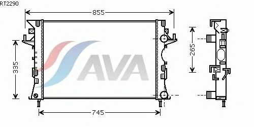 Радиатор, охлаждение двигателя AVA QUALITY COOLING RT2290