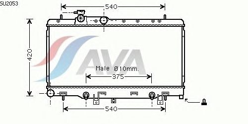Радиатор, охлаждение двигателя AVA QUALITY COOLING SU2053