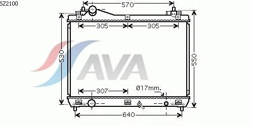 Радиатор, охлаждение двигателя AVA QUALITY COOLING SZ2100