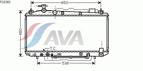 Радиатор, охлаждение двигателя AVA QUALITY COOLING TO2301
