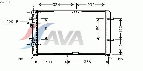 Радиатор, охлаждение двигателя AVA QUALITY COOLING VW2180