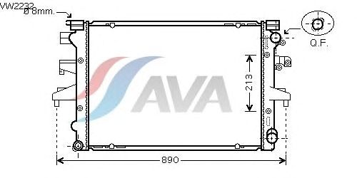 Радиатор, охлаждение двигателя AVA QUALITY COOLING VW2232