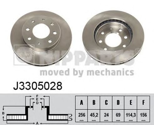 Гальмівний диск NIPPARTS J3305028