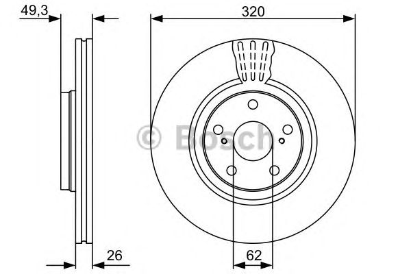 Тормозной диск BOSCH 0 986 479 562