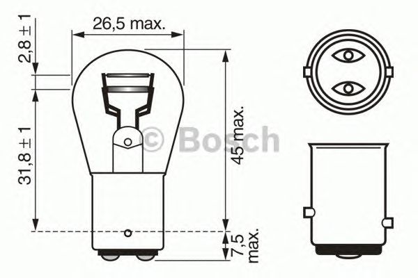 Лампа стоп-сигнала BOSCH 1 987 302 282