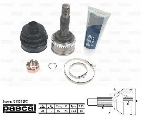 Комплект ШРУСов PASCAL G10512PC