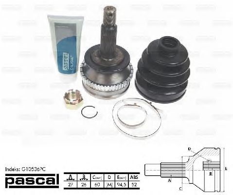 Комплект ШРУСов PASCAL G10536PC