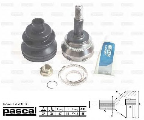 Комплект ШРУСов PASCAL G12081PC