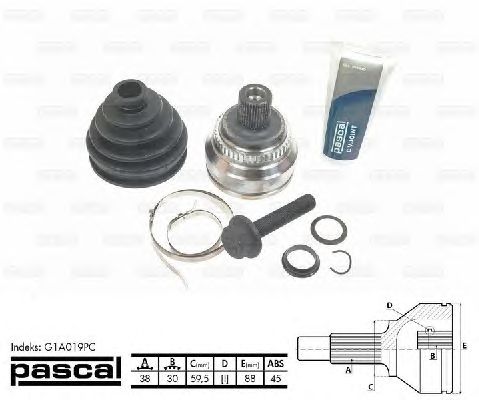Комплект ШРУСов PASCAL G1A019PC