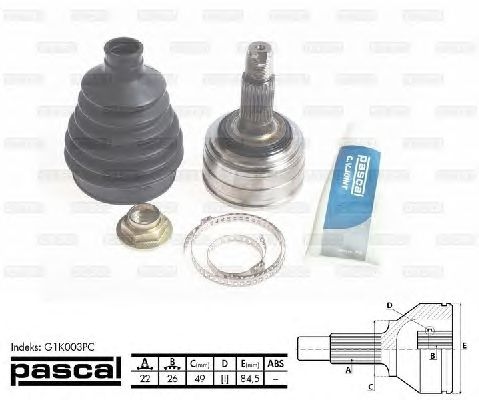 Комплект ШРУСов PASCAL G1K003PC