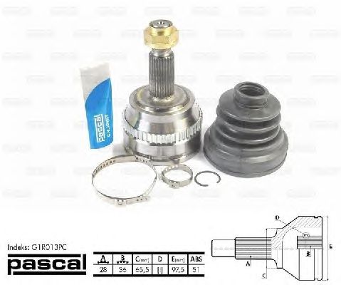 Комплект ШРУСов PASCAL G1R013PC