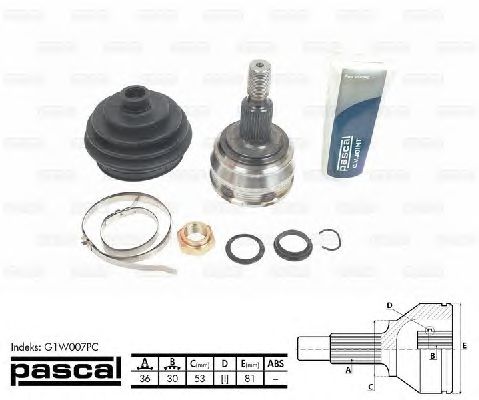 Комплект ШРУСов PASCAL G1W007PC