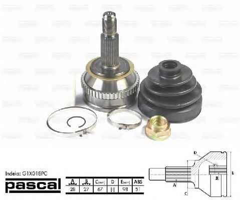 Комплект ШРУСов PASCAL G1X018PC