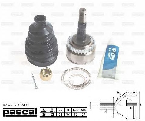 Комплект ШРУСов PASCAL G1X034PC