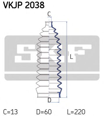 Комплект пыльников рулевой рейки SKF VKJP 2038