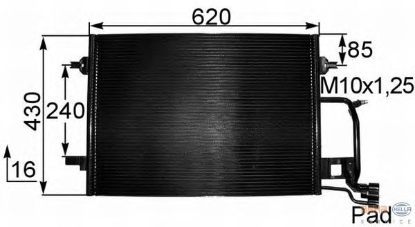 Радиатор кондиционера HELLA 8FC 351 038-421