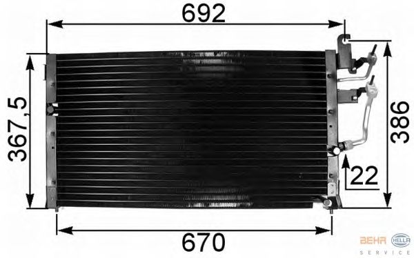 Радіатор кондиціонера HELLA 8FC 351 301-111