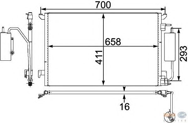 Радиатор кондиционера HELLA 8FC 351 302-591
