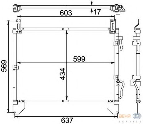 Радіатор кондиціонера HELLA 8FC 351 304-151