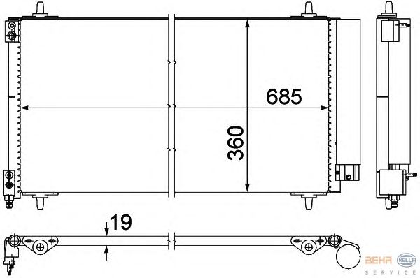 Радиатор кондиционера HELLA 8FC 351 309-401