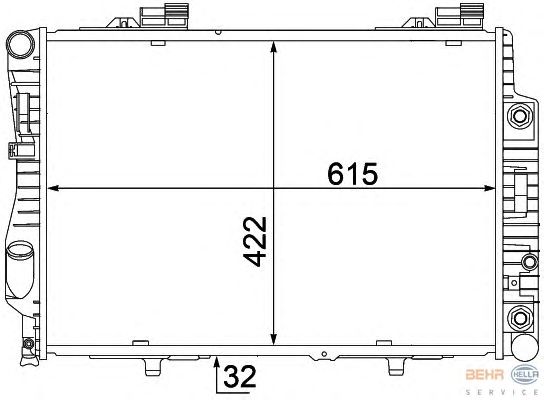 Радиатор, охлаждение двигателя HELLA 8MK 376 711-234 BEHR HELLA SERVICE Version ALTERNATIVE