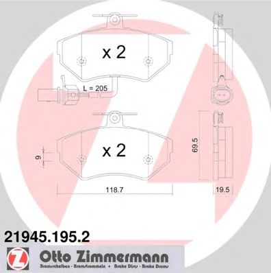 Тормозные колодки ZIMMERMANN 21945.195.2