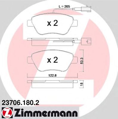 Тормозные колодки ZIMMERMANN 23706.180.2