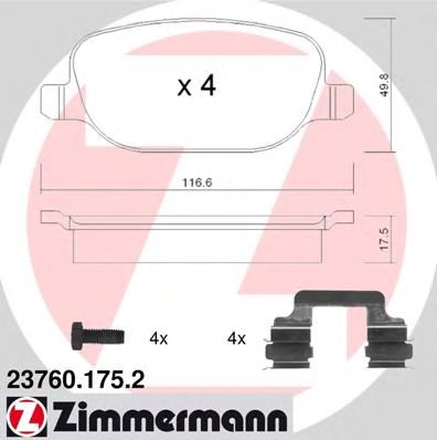 Тормозные колодки ZIMMERMANN 23760.175.2
