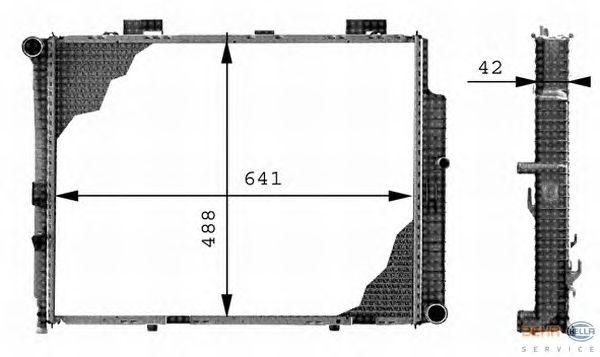 Радиатор, охлаждение двигателя HELLA 8MK 376 712-641