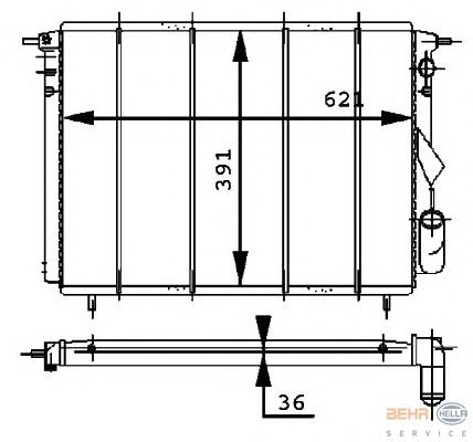 Радиатор, охлаждение двигателя HELLA 8MK 376 716-211