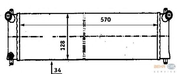 Радиатор, охлаждение двигателя HELLA 8MK 376 716-651
