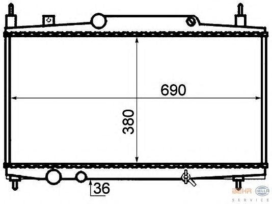 Радиатор, охлаждение двигателя HELLA 8MK 376 717-591
